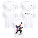 5 Pack Sublimation T-Shirts Bulk – Unisex White Polyester for Heat Transfer -  L